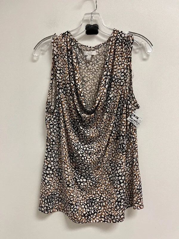 Top Sleeveless By Charter Club In Black & Brown, Size: 1x