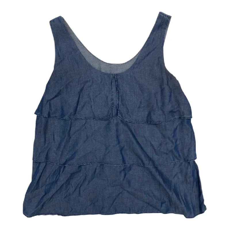 Top Sleeveless By Banana Republic In Blue Denim, Size: M