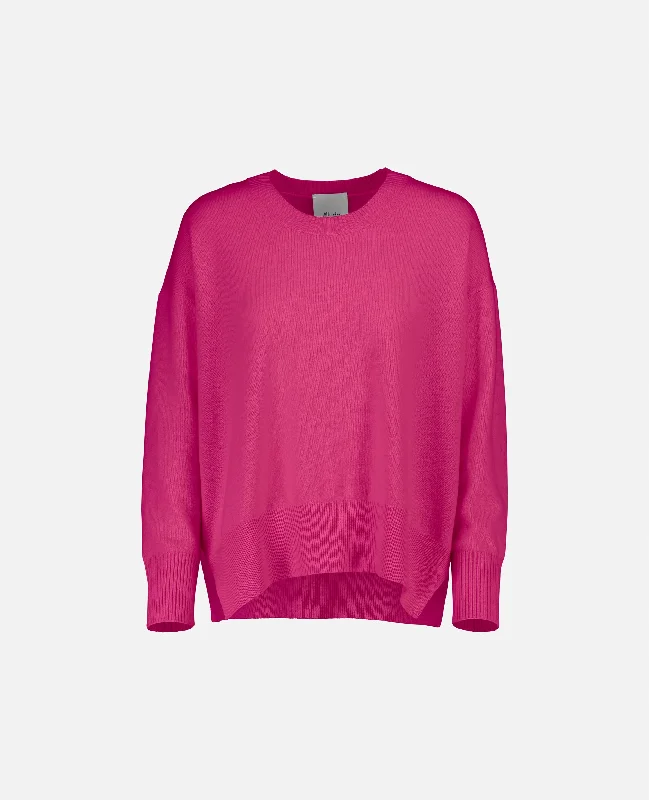 Pullover aus Cashmere in Rose - Lockerer Schnitt