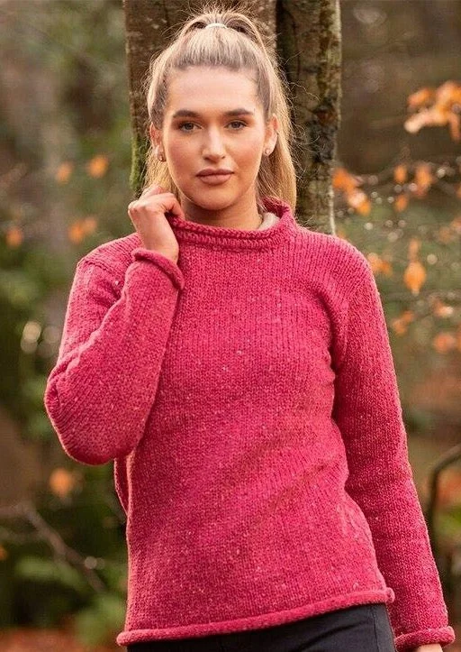 Ladies Roll Neck Sweater | Pink