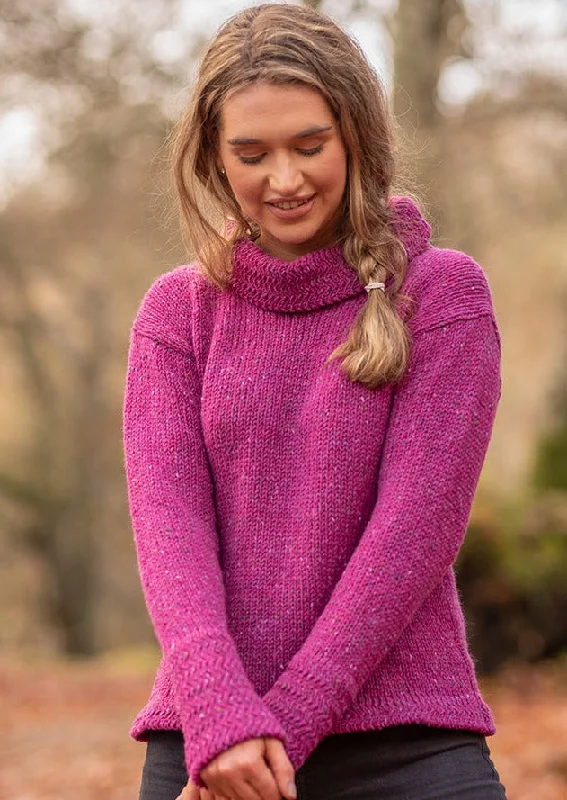 Ladies Wool Tunic Sweater | Tara Pink