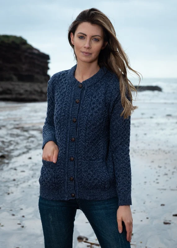 Aran Lumber Cardigan | Demin Marl