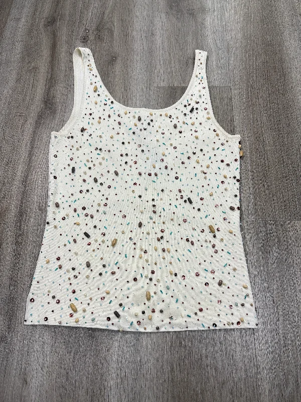 Top Sleeveless By DUE PER DUE In White, Size: S