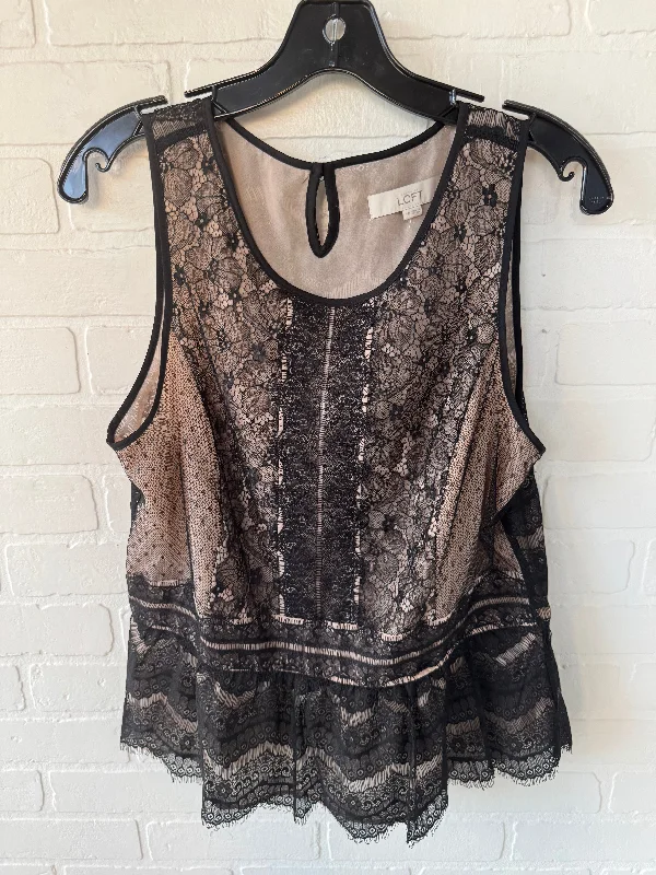 Top Sleeveless By Loft In Black & Tan, Size: Lp