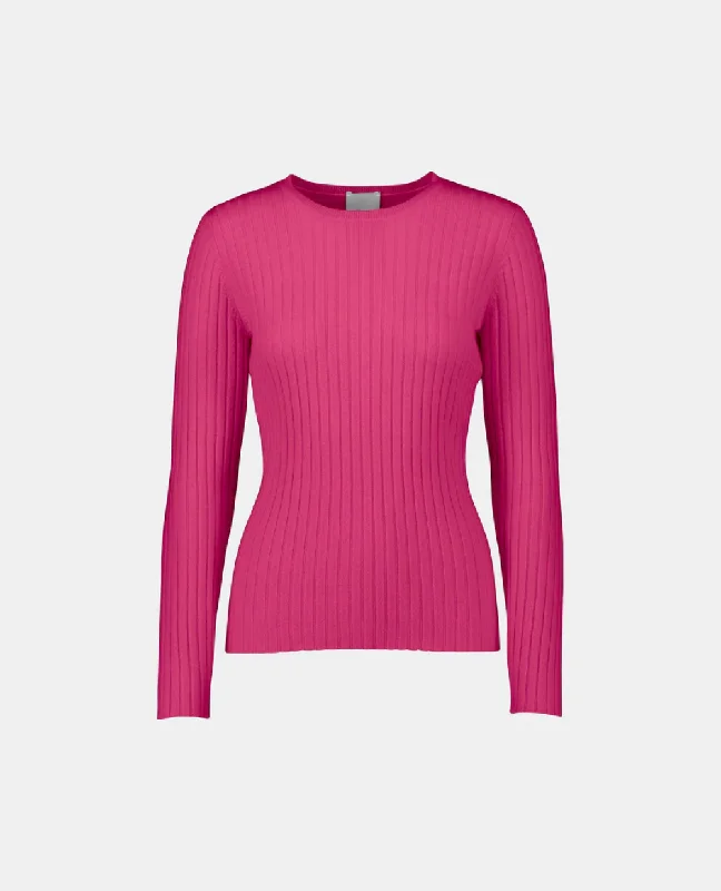 Pullover aus Cashmere in Rose - Taillierter Schnitt