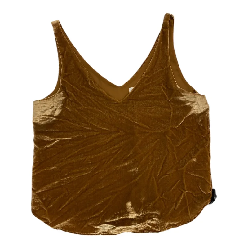 Top Sleeveless By Loft In Gold, Size: M