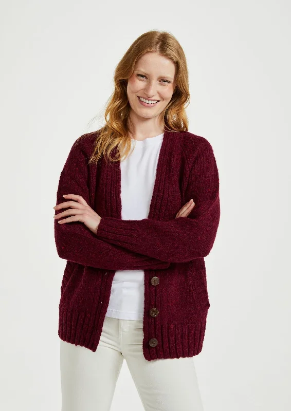 Ladies' Donegal Cardigan with Side Pockets | Berry