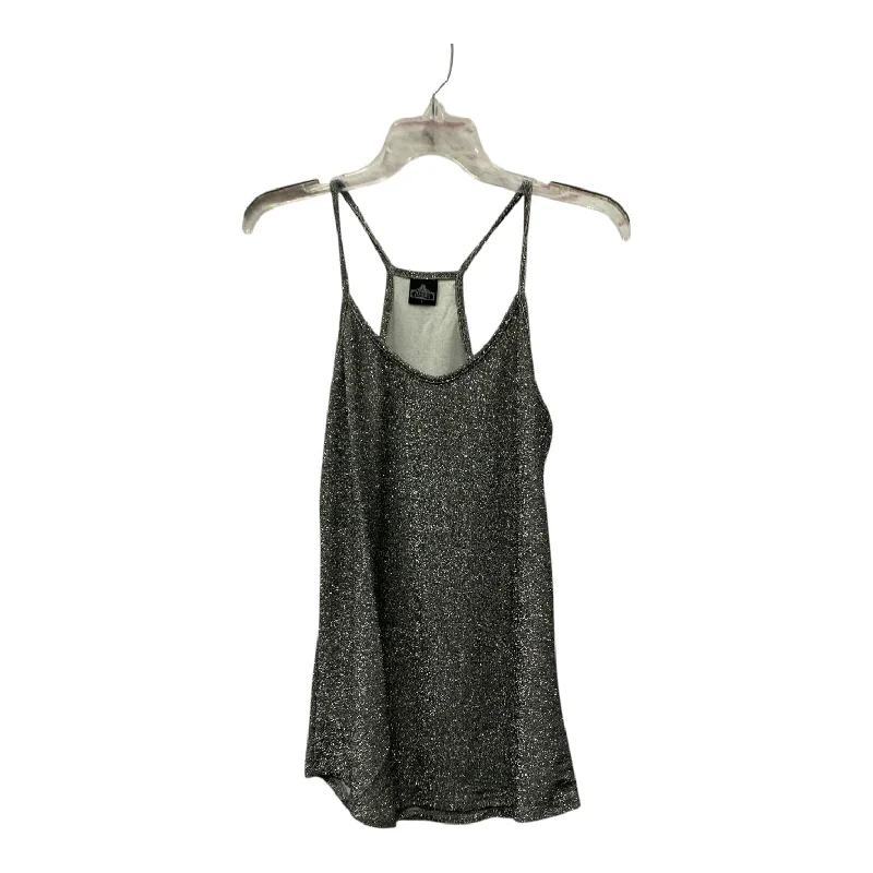 Top Sleeveless By Angie In Silver, Size:L