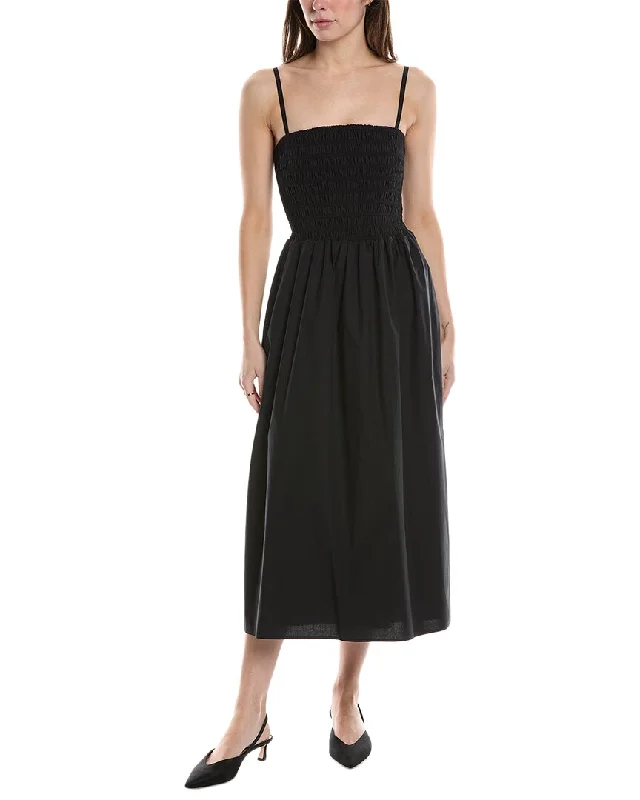 Theory Smocked Midi Dress