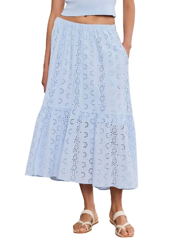 Amelia Cotton Eyelet Skirt In Island