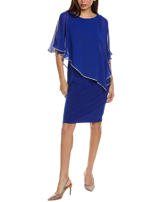 Joseph Ribkoff Chiffon Overlay Mini Dress