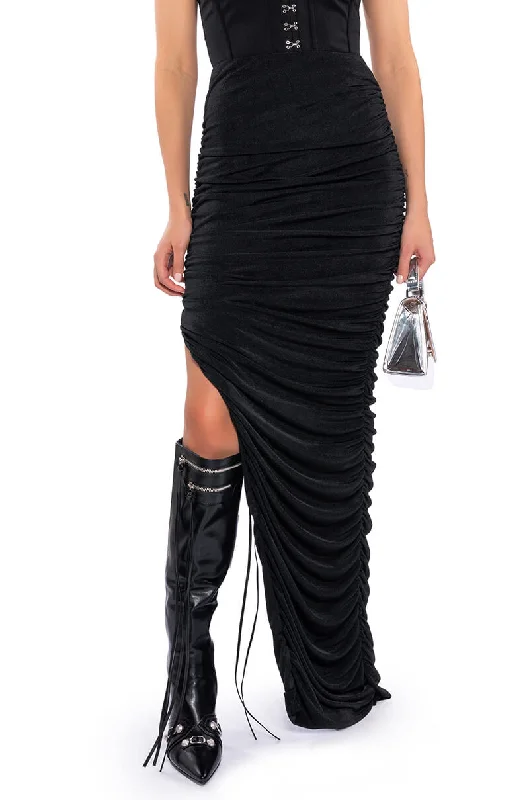 TALK ABOUT IT RUCHED MAXI SKIRT