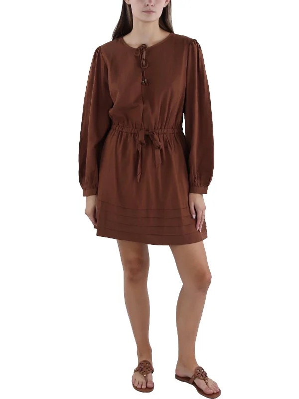 Womens Shutter Pleat Above Knee Mini Dress