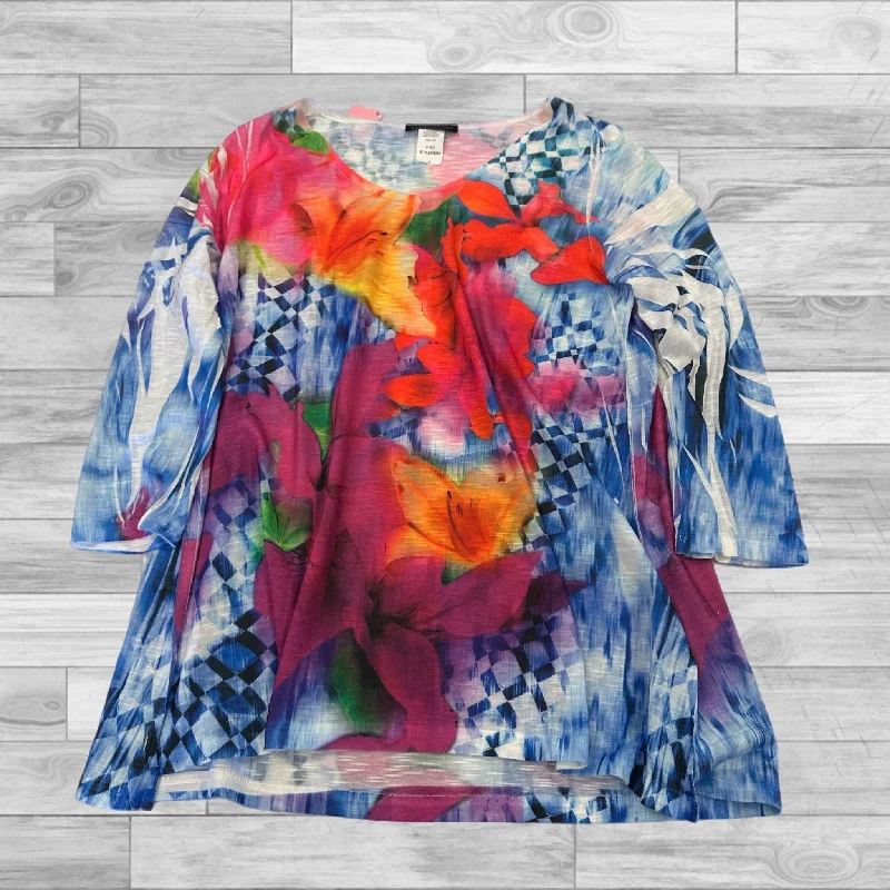 Top 3/4 Sleeve By Cmc In Floral, Size: S