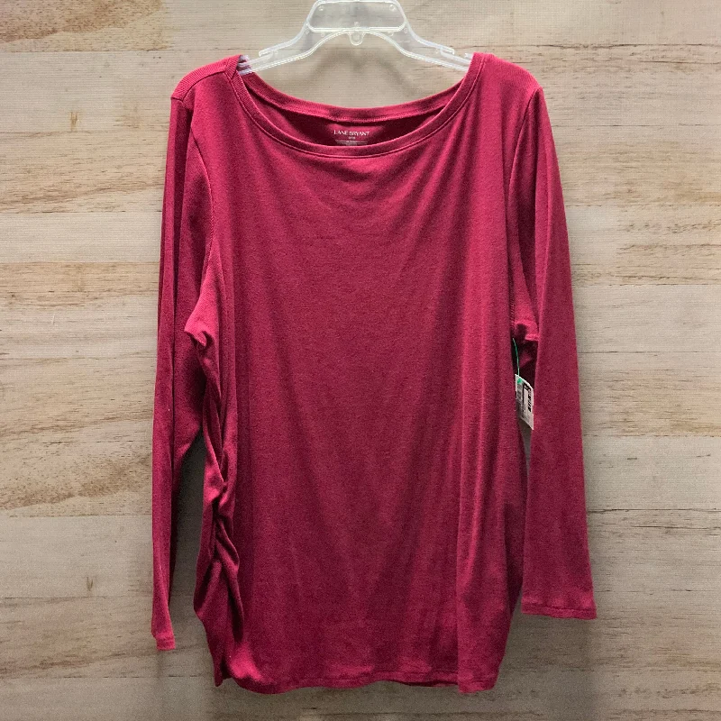 Top Long Sleeve Basic By Lane Bryant In Red, Size: 3x