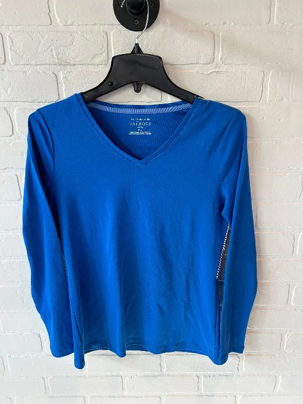 Top Long Sleeve Basic By Talbots In Blue, Size: Mp