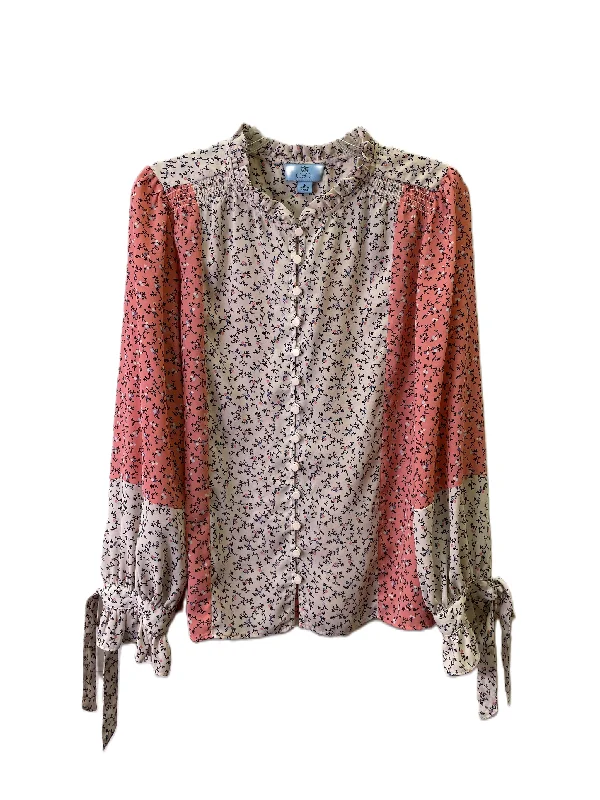 Top Long Sleeve By Cece In Pink, Size: L