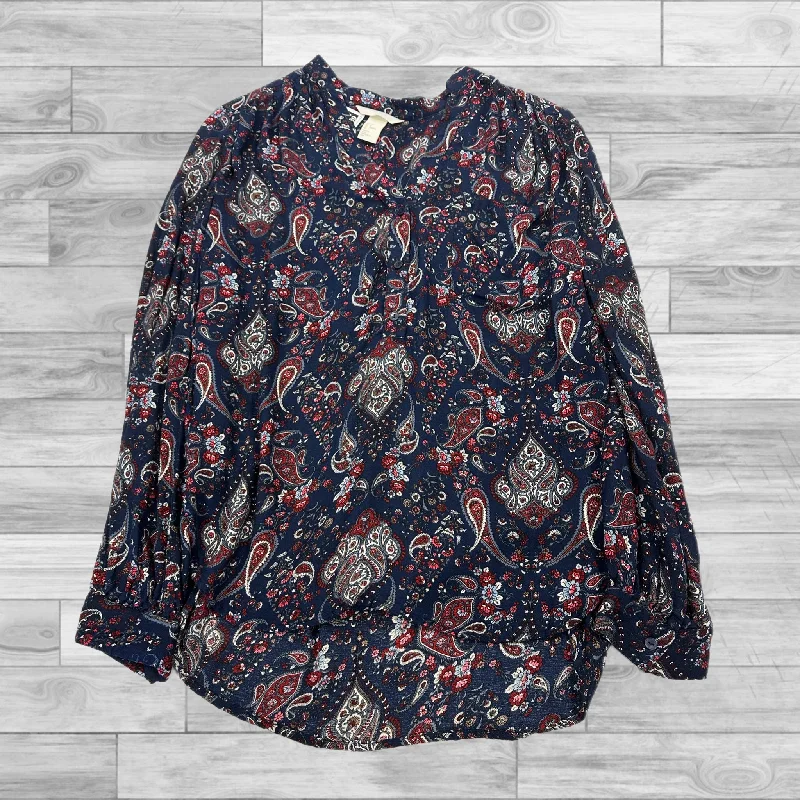 Top Long Sleeve By H&m In Navy, Size: 4