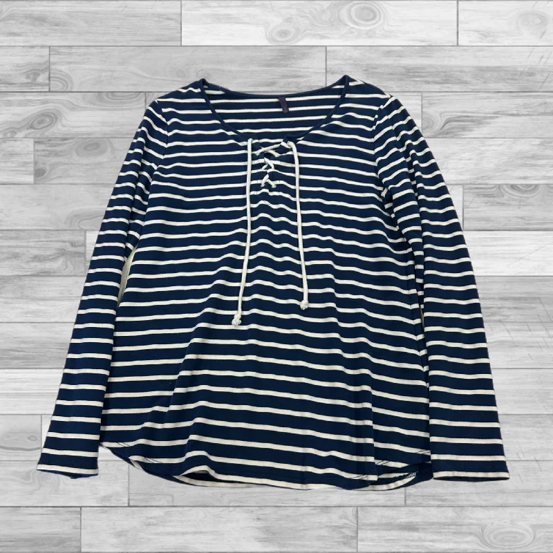 Top Long Sleeve By Not Your Daughters Jeans In Striped Pattern, Size: S