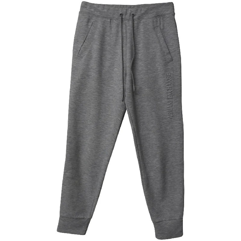 Armani Exchange Debossed LogonJogger Pants in Grey Cotton