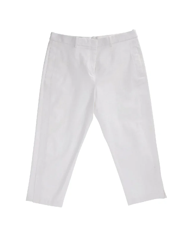 Jil Sander Straight Leg Pants in White Cotton