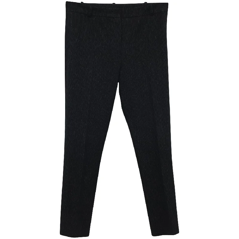 Joseph Gab Stretch Pinstripe Trousers in Black Viscose