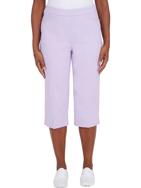 Petites Allure Womens Modern Fit Mid-Rise Capri Pants