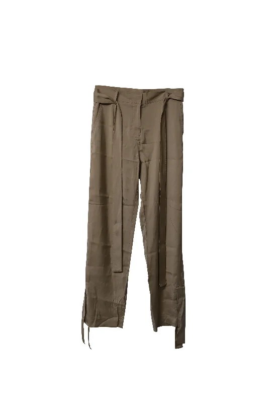 Valentino Belted Pants in Beige Viscose