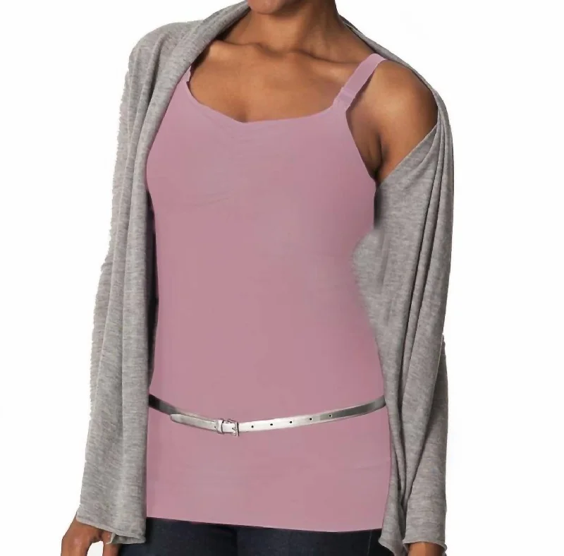 Nursing Bra Full Bust Long Top In Rose Mist