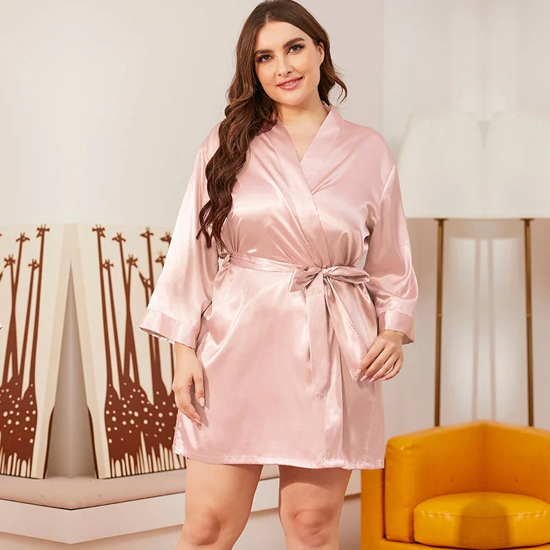 Embroidery Secret Satin Pajama Robe 988 (Plus)