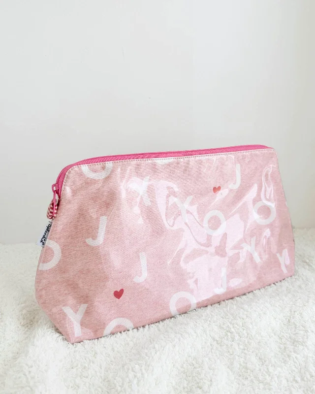 Large Pink Joy Jumble Makeup Bag