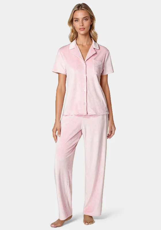 Short Sleeve Notch Collar Pant Set