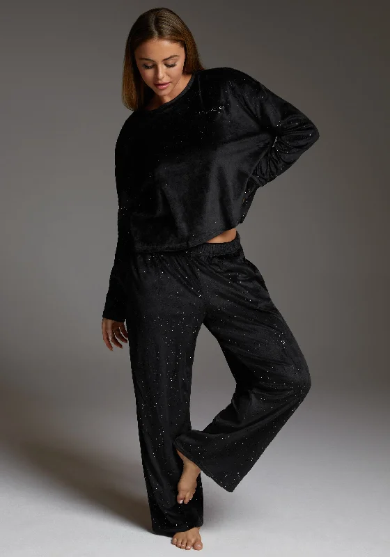 Velour Pant Set With Mirror Paper